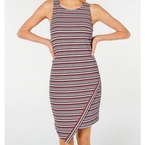 BCX y2k striped midi dress 90s style high neck